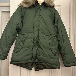 J Crew Factory Boy’s Fishtail Parka,Cool Cypress,XL,New w. tag,100% polyester